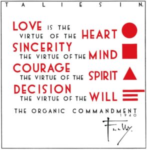 Note Cards - Frank Lloyd Wright's Organic Commandments Set/12