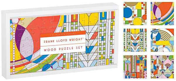 Frank Lloyd Wright Wood Mini-Puzzles, Set of 6