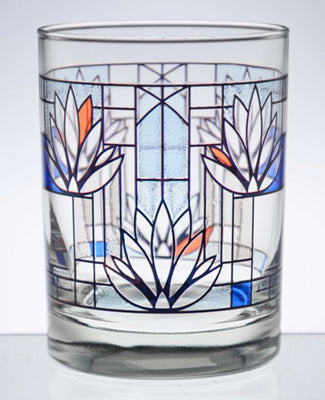 Frank Lloyd Wright Waterlilies Tumbler Glass, Set of 2