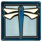 Dragonfly Light Blue Tile 4" x 4"