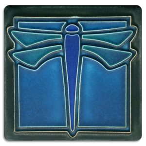 Dragonfly Turquoise Tile 4" x 4"