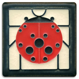 Lady Bug Charley Harper Tile 4"x 4"