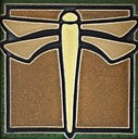Dragonfly Green Tile 4" x 4"