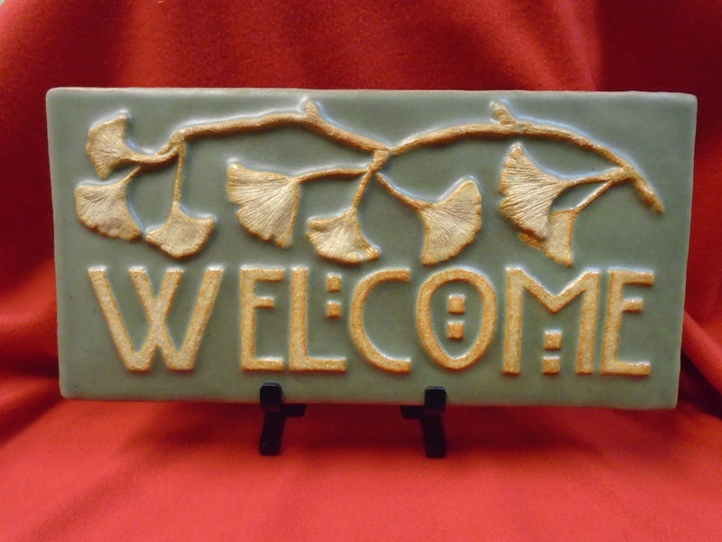 Welcome Ginkgo Green  Tile - 6" x 12"