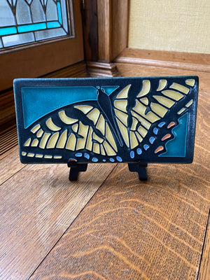 Swallowtail Butterfly - Turquoise Tile - 4" x 8"