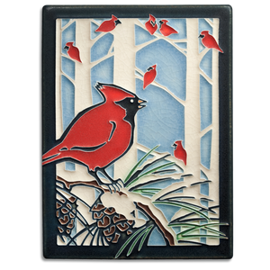 Winter Cardinals Tile - 6" x 8"