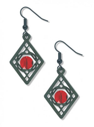 Earrings - Sullivan Balustrade - Garnet Bead