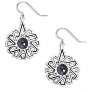 Rookery Pattern Earrings - Tahitian Black Faux Pearl