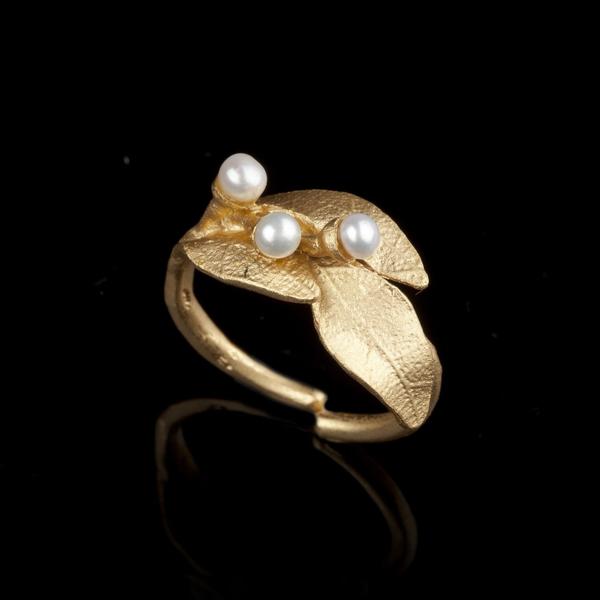 Bay Laurel w/Pearls Adjustable Ring