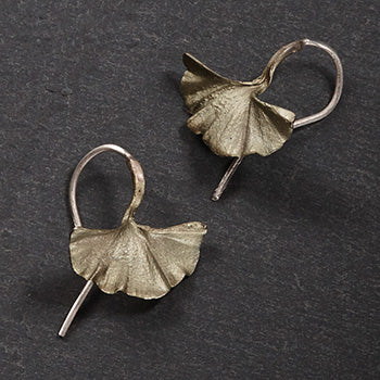 Ginkgo Single Leaf Earrings