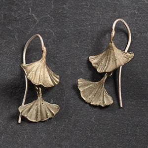 Ginkgo Double Leaf Earrings