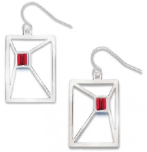 Earrings - Ronchamp Window - Red