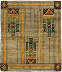 Stained Glass  Green -  Wool Area Rugs.