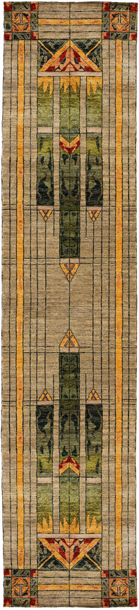 Stained Glass  Green -  Wool Area Rugs.