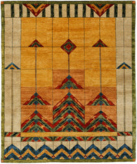 Stained Glass Gold -  Wool Area Rugs.