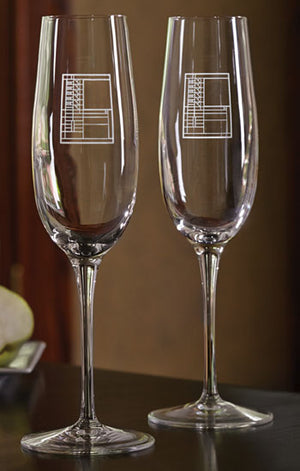 Champagne Flutes - Bach House,Set of 2