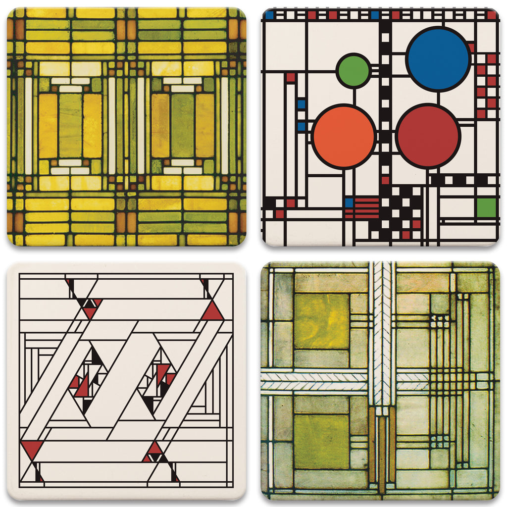 Art Glass Assorted Coasters - Set/4