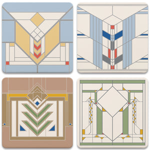 Frank Lloyd Wright Chevrons Assorted Coasters - Set/4