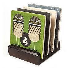 Charley Harper - Owl Pals Coasters Set of 4