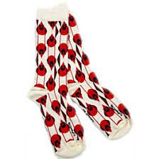 Copy of Charley Harper Cardinal Socks - Cream, Medium/Large