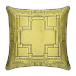Pillow - Textile Block - Velvet Quilted/Embroidery - Olive  - 20" x 20"