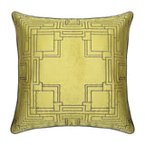 Pillow - Textile Block - Velvet Quilted/Embroidery - Olive  - 20" x 20"
