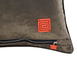 Pillow - Textile Block - Velvet Quilted/Embroidery - Olive  - 20" x 20"