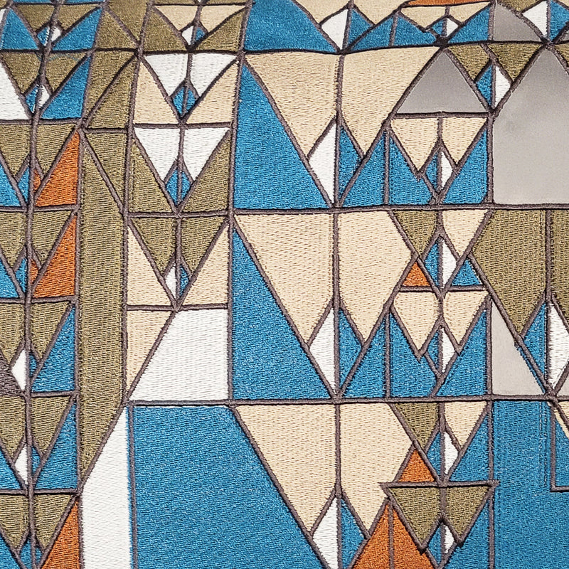 Pillow - Masselink Doan House Mural - Grey/Multi.