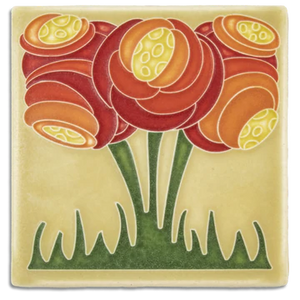 Zoom Blooms - Orange Tile 6" x 6"