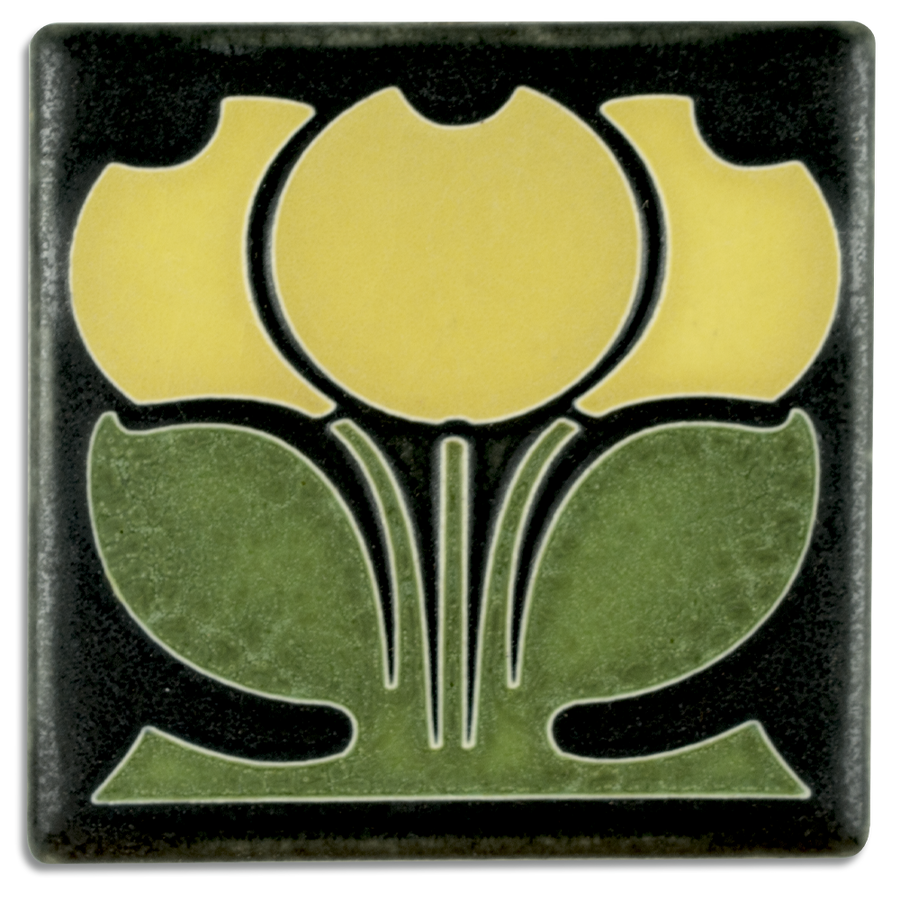 Flower Buds - Yellow Tile 4" x 4"