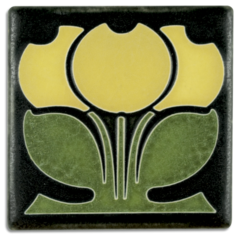 Flower Buds - Yellow Tile 4" x 4"