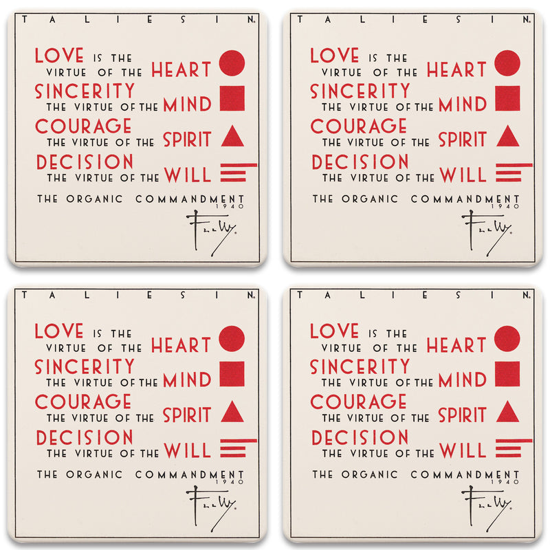 Organic Commandments Coasters - Set/4