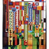 stained glass saguaro forms cactus flowers
