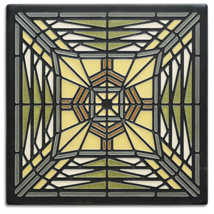 Prairie Butterfly Tile, Green 8" x 8"