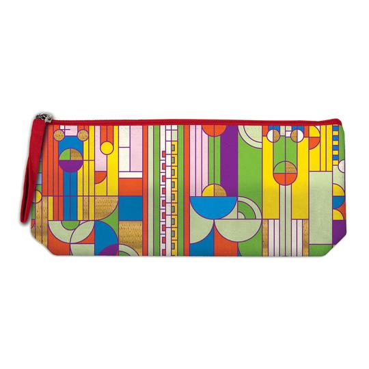 Frank Lloyd Wright Saguaro Cactus and Forms Handmade  Embroidered Pencil Pouch