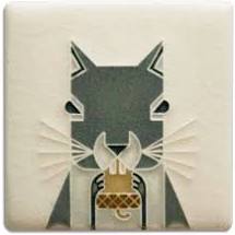 Squirrel Tile-Charley Harper 3" x 3"