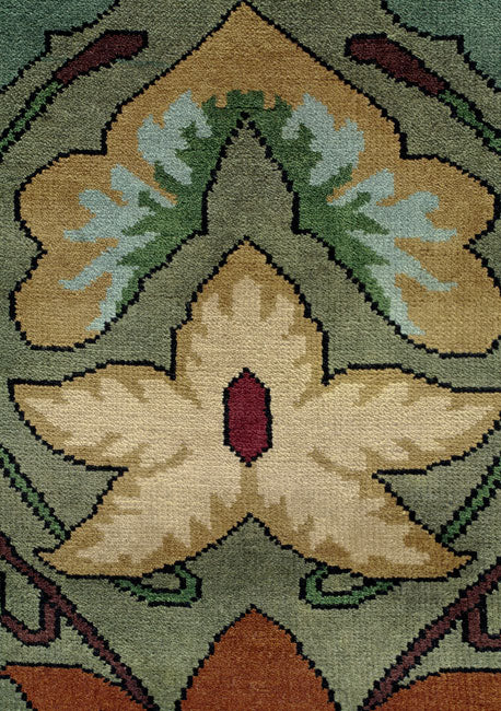 Arts & Crafts Stephanotis Flower  -  Wool Area Rugs.