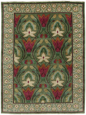 Arts & Crafts Stephanotis Flower  -  Wool Area Rugs.