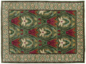 Arts & Crafts Stephanotis Flower  -  Wool Area Rugs.